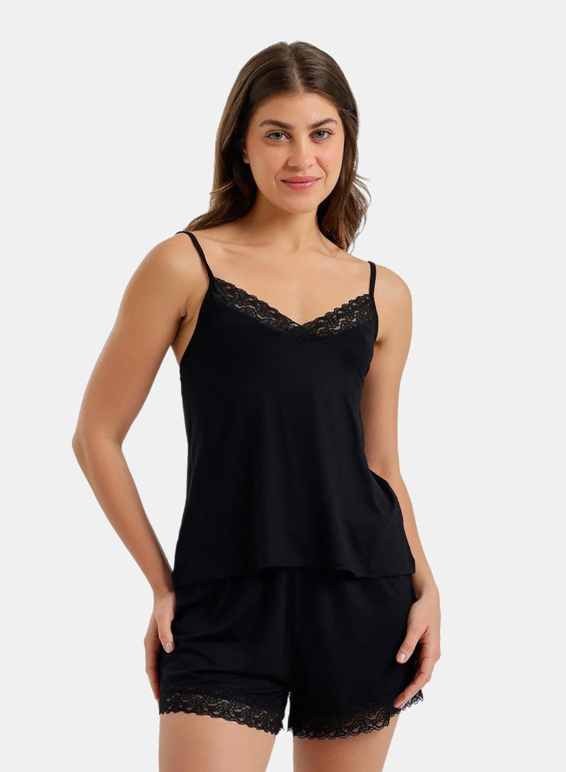 Carina Lace-Trim Pyjama Set - Image 1