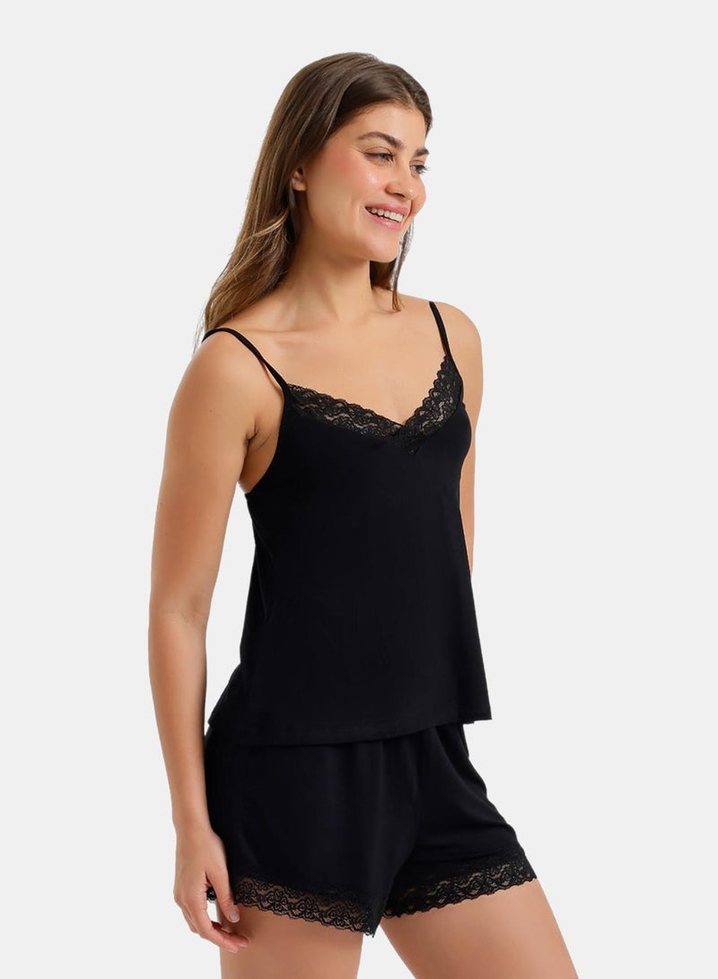 Carina Lace-Trim Pyjama Set - Image 2
