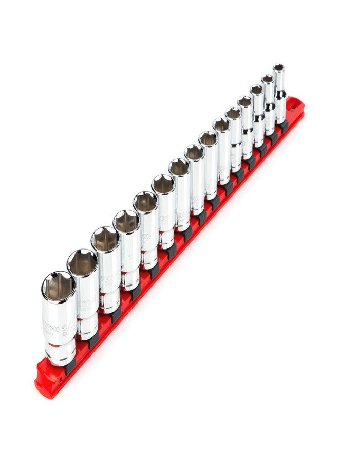 TEKTON 1/2 Inch Drive 6-Point Socket Set with Rail, 15-Piece (10-24 mm) | SHD92102 - Image 1