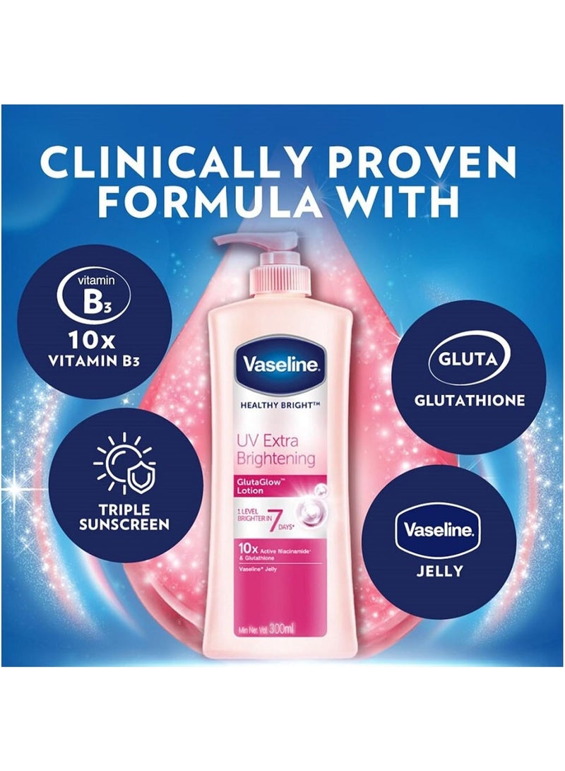 فازلين صحي مشرق الأشعة فوق البنفسجية اضافية اشراق غلوتا توهج لوشن الجسم - Image 3