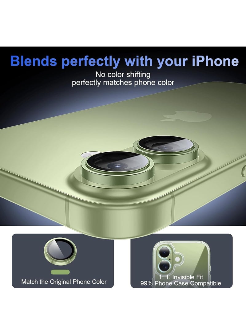 iPhone 17 Lens Protector [Shatterproof 9H Tempered Glass] Invisible Ultra Clarity Cover,Light green - Image 3