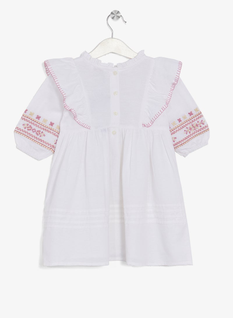 Ripples Girls Dress With Embroidery - Image 2