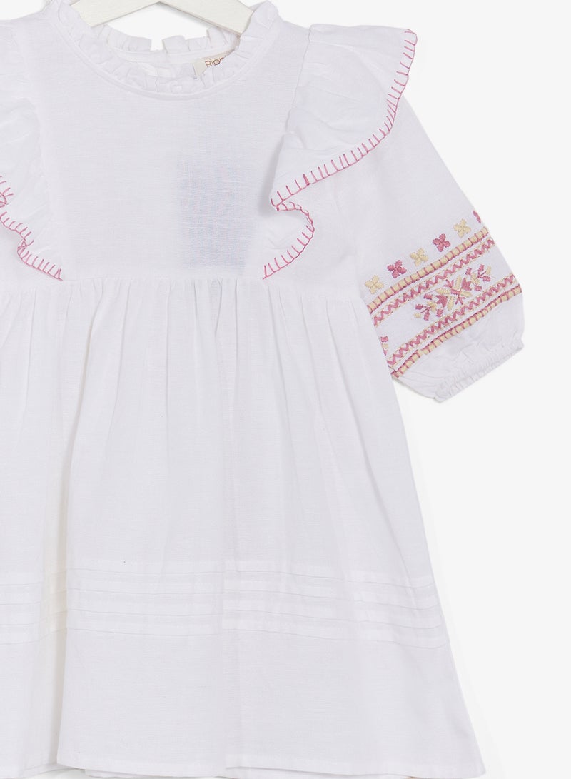 Ripples Girls Dress With Embroidery - Image 3