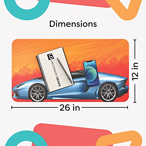 Uncommon Desks Kid's Desk Mat - for Schoolwork Arts & Crafts - Fun Computer & Mouse Pad Blotter - Washable Table Cover - Student School Organizer - Cute Office, Home, School Supplies - Car Design - Image 5