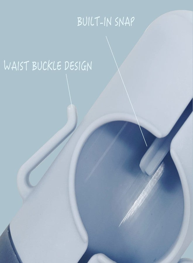 YUCHIYA حامل أكياس فضلات الكلاب مع مشبك للرباط، وحزام قابل للتعديل، وخطافين جانبيين لأكياس فضلات الكلاب المستعملة (أزرق رمادي) - Image 3