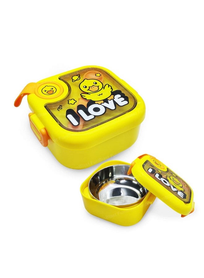 FunBlast Lunch Box for School Kids - Duck Theme Lunch Box with Spoon, SS304 Lunch Box, Tiffin Box for School, Air-Tight Lunch Box, Stainless Steel Insulated Lunch Box, 750 Ml (Multicolor) - Image 1