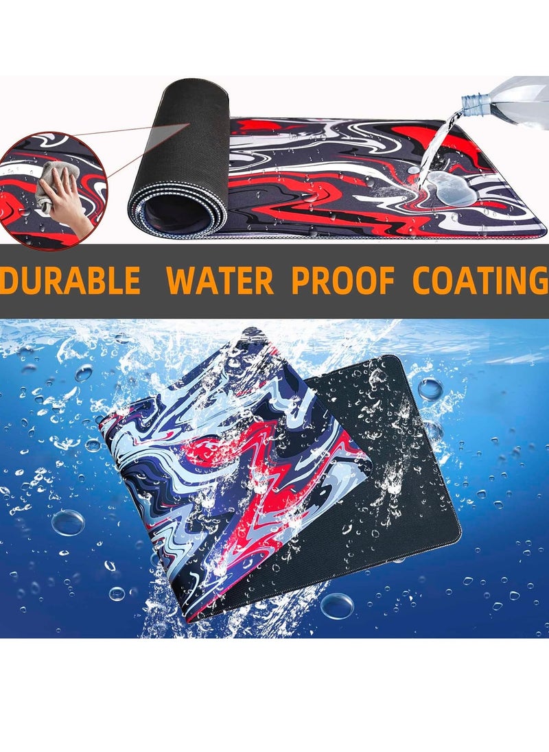 Generic - Fluid Colors Gaming Mouse Pad for Keyboard & Mouse (80 X 30 cm ) - Desk Mat Mousepad L Extended Size - Anti Slip Rubber Base - Stitched Edges - Waterproof - Speed Edition | RED - Image 1