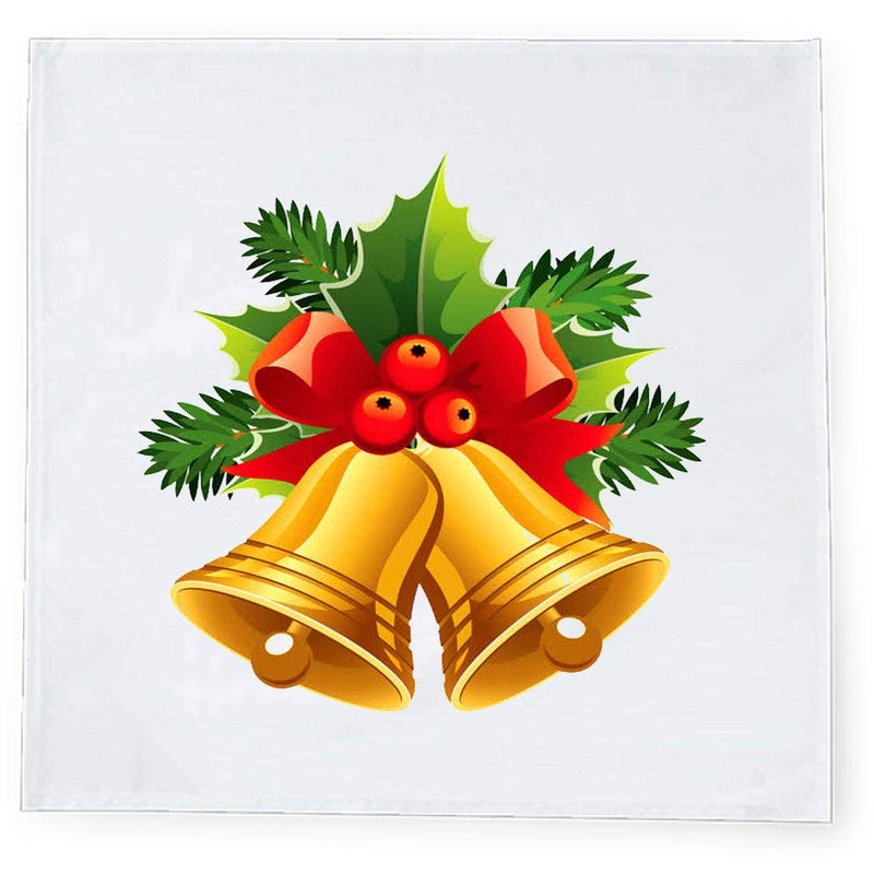 Khakee 6 Pcs Christmas Theme Tafta Silk Table Napkins 10x 10 for Xmas Decoration Christmas OrnamentsChristmas Gift npxmas249P - Image 2