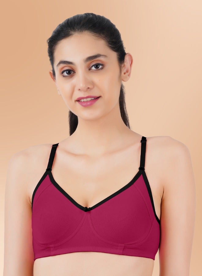 BRIDA Brida Ladies Cotton Full Coverage Non-Padded Bra & Solid Panties Combo - Celebra Mould & Bella (Colours & Print May Vary)  - Image 2