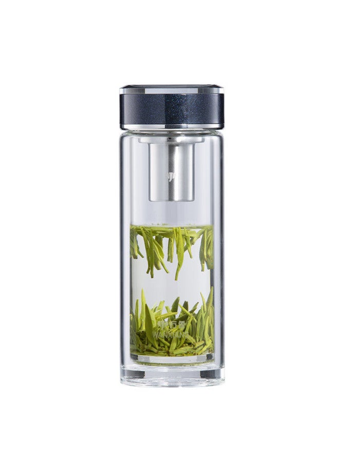 Wanxiang Silver Ion Antibacterial Glass Cup Gift Box Set, Double-Layer Tea Infuser Cup Av12L, Moonlight Blue Business Cup, 360Ml Water Cup - Image 4
