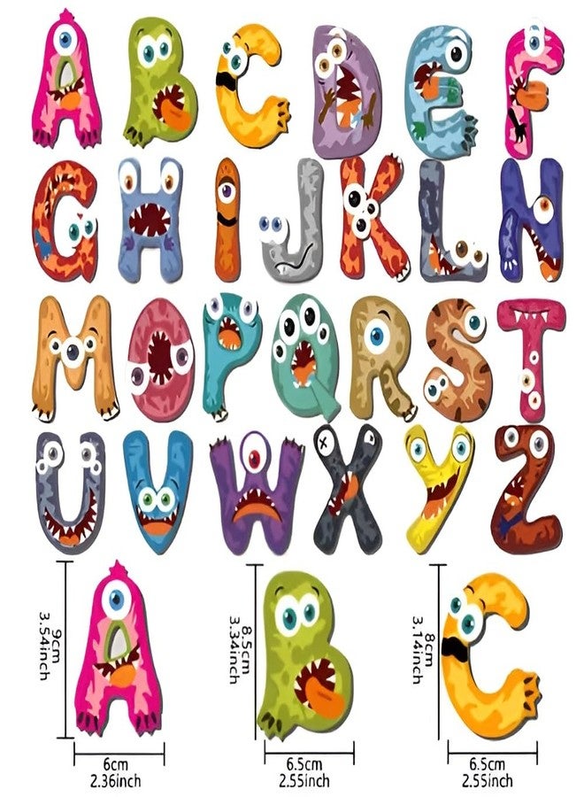 ARIDAM Magnetic Alphabet Letters, Colorful Monster Design, Educational Learning Toy for Kids, Chalkboard Compatible,Spelling Toy for Refrigerator, Blackboard & Metal Surfaces, Ideal - Image 3