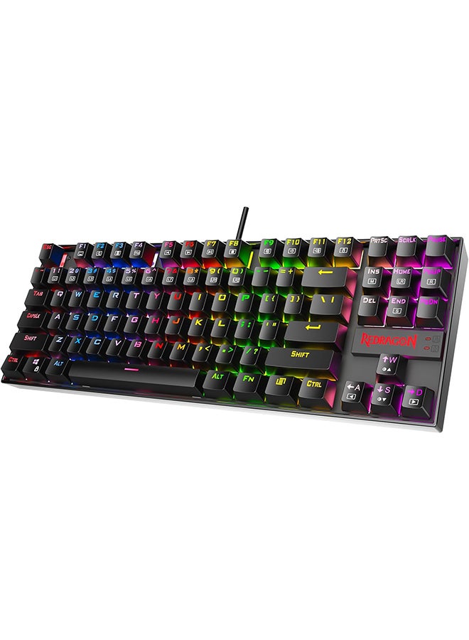 REDRAGON K552 Mechanical Gaming Keyboard RGB LED Backlit Wired with Anti-Dust Proof Switches for Windows PC (Black, 87 Key Red Switches) - Image 1