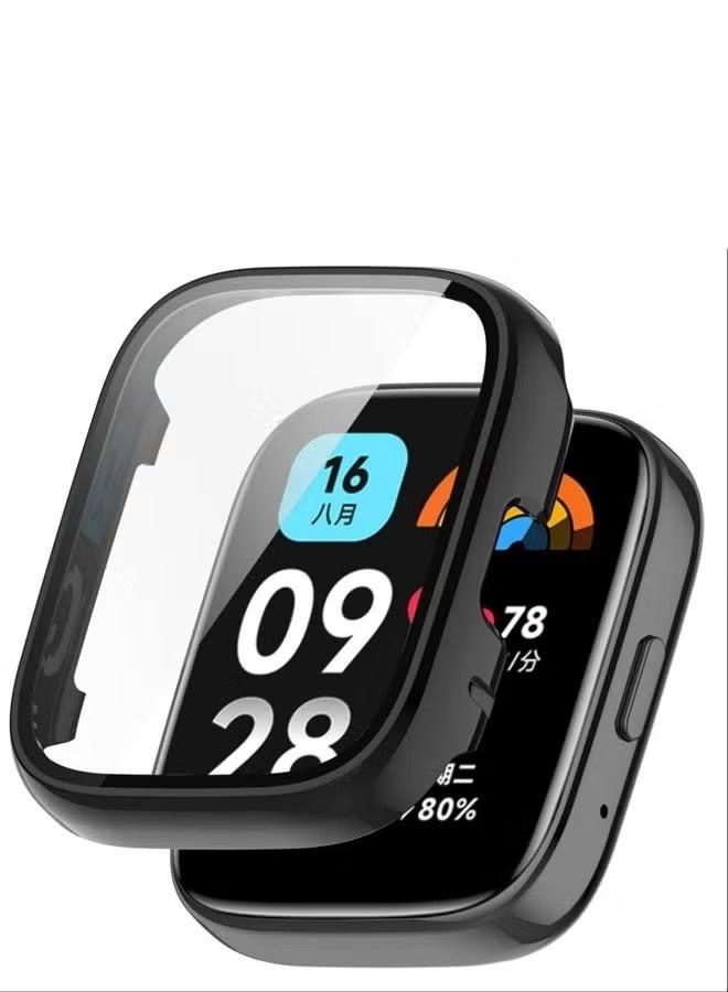 Beauenty 2 Pack Case Compatible for Xiaomi Redmi 3 Active Watch Glass Protector Hard Plastic Frame Xiaomi Redmi 3 Active Watch Case Black - Image 3
