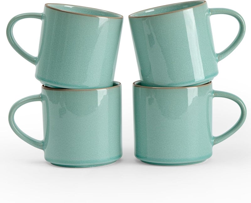 famiware Nature Coffee Mugs Set of 4 14 oz Coffee Mug Set Coffee Cups with Handle for Coffee Tea Cocoa and Milk Microwave and Dishwasher Safe Verdure - Image 1