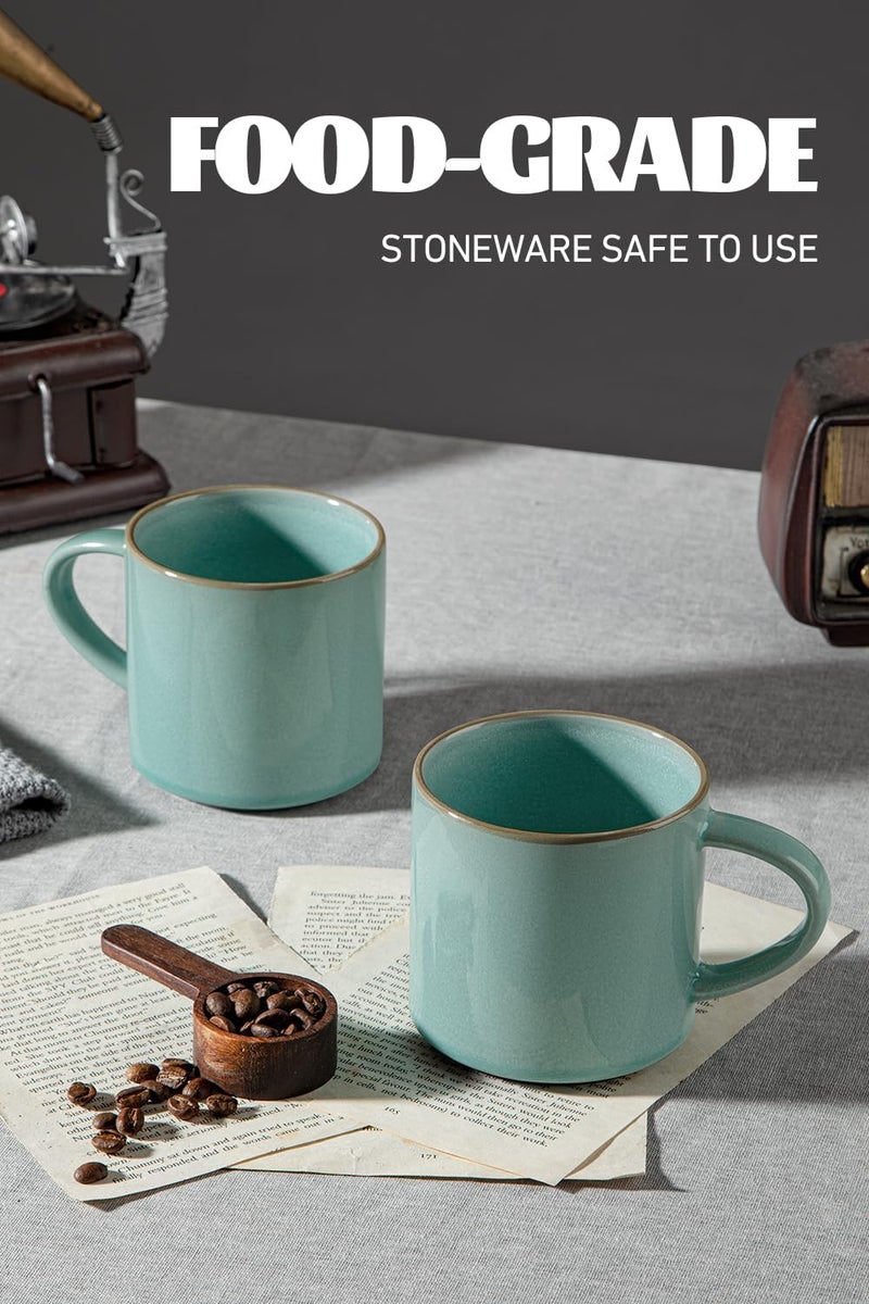 famiware Nature Coffee Mugs Set of 4 14 oz Coffee Mug Set Coffee Cups with Handle for Coffee Tea Cocoa and Milk Microwave and Dishwasher Safe Verdure - Image 2