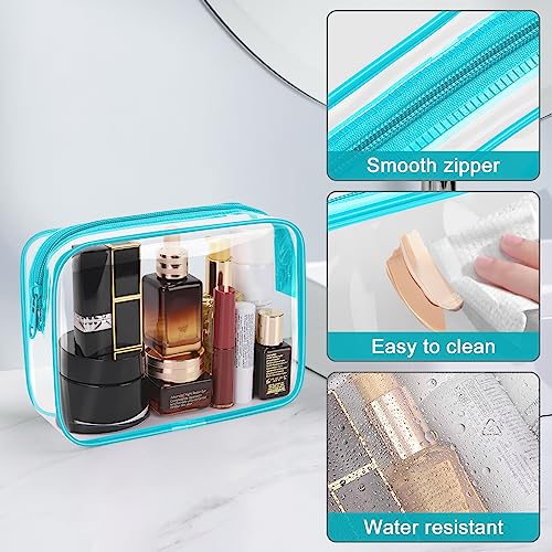 Wedama TSA Approved Toiletry Bag, Cosmetic Bags 2 Pack with Zipper Carry on Airline Airport Travel Accessories, PVC Makeup Bags for Travel, Quart Size Travel Bags for Men and Women-Mint Green - Image 4