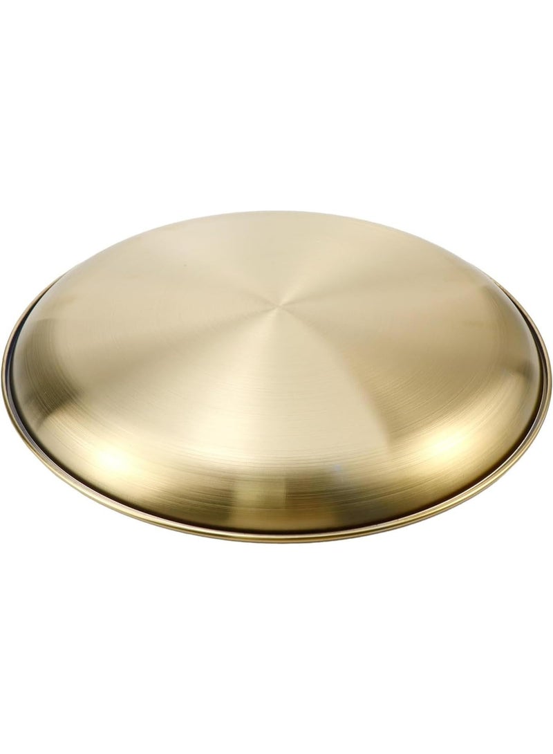 Pack of 4 Round Trays, Gold Platter 20 cm, Stainless Steel Decorative Plates, Gold, Stainless Steel Plates, Round Tray, Small, Serving Tray for Camping, Picnic, Kitchen, Barbecue, Party - Image 5
