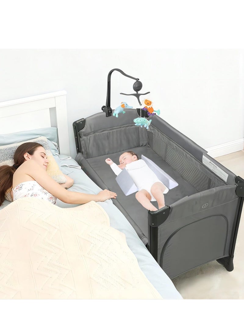 MIXDE - Baby Side Sleeper Wedge, Baby Adjustable Anti Roll Pillow The 45° Inclined Triangle Support Design, Removable and Washable with Hidden Zipper for 0~3 Years Old - Image 1