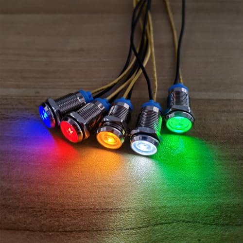 Gebildet 5pcs 10mm LED Metal Indicator Light 110V-220V AC Waterproof Signal Lamp (Red) - Image 4