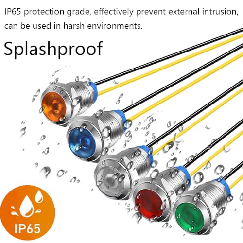 Gebildet 5pcs 10mm LED Metal Indicator Light 110V-220V AC Waterproof Signal Lamp (Red) - Image 5