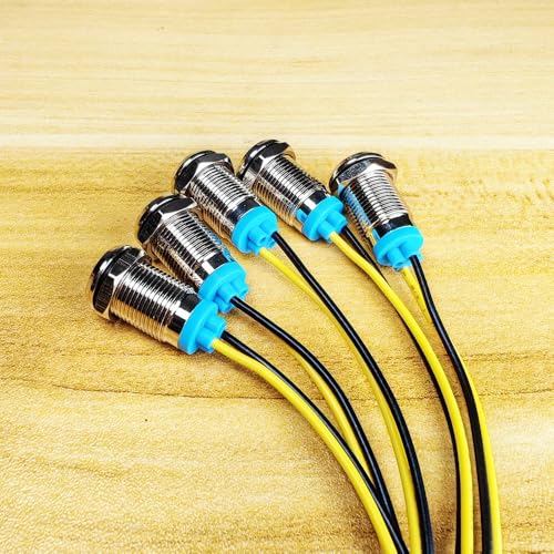 Gebildet 5pcs 10mm LED Metal Indicator Light 110V-220V AC Waterproof Signal Lamp (Red) - Image 3