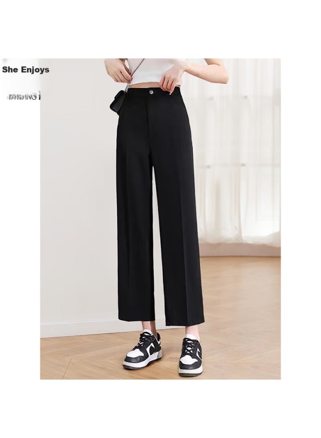She Enjoys Casual Pants For Women, Thin Nine-point Straight-leg Trousers, Office Wear, Wide-leg Pants, Suit Pants, Women's Pants T141k2728 - Image 4