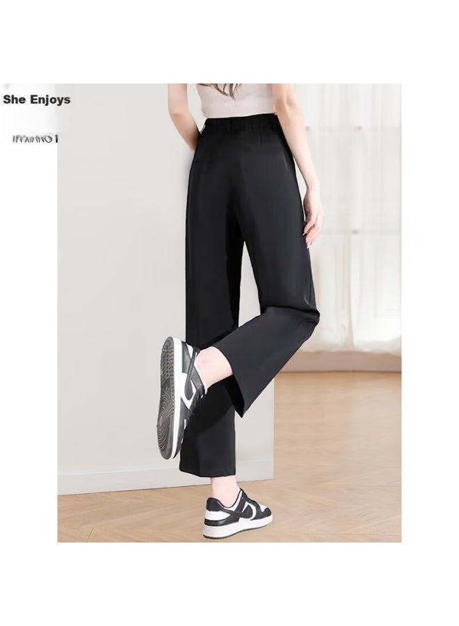 She Enjoys Casual Pants For Women, Thin Nine-point Straight-leg Trousers, Office Wear, Wide-leg Pants, Suit Pants, Women's Pants T141k2728 - Image 3