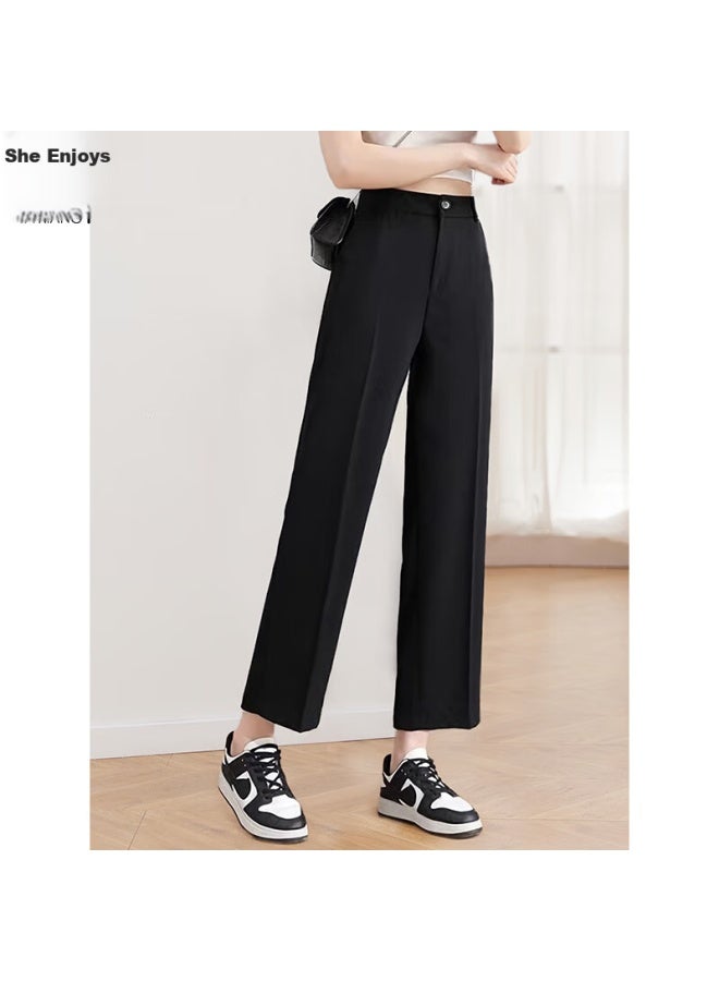 She Enjoys Casual Pants For Women, Thin Nine-point Straight-leg Trousers, Office Wear, Wide-leg Pants, Suit Pants, Women's Pants T141k2728 - Image 2