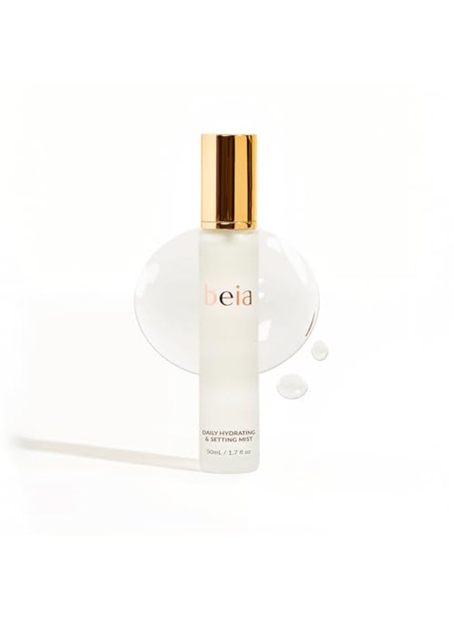 Beia Setting Spray with Hyaluronic Acid for Sensitive Skin Hydrating Face Mist for Early Morning Post Shower Glow Moisturizing Finishing Spray for Makeup Non Comedogenic Travel Size 17 Fl Oz - Image 1
