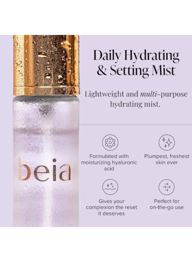 Beia Setting Spray with Hyaluronic Acid for Sensitive Skin Hydrating Face Mist for Early Morning Post Shower Glow Moisturizing Finishing Spray for Makeup Non Comedogenic Travel Size 17 Fl Oz - Image 3