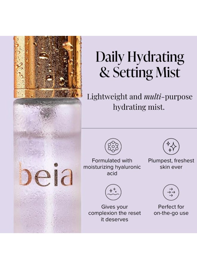 Beia Setting Spray with Hyaluronic Acid for Sensitive Skin Hydrating Face Mist for Early Morning Post Shower Glow Moisturizing Finishing Spray for Makeup Non Comedogenic Travel Size 17 Fl Oz - Image 4