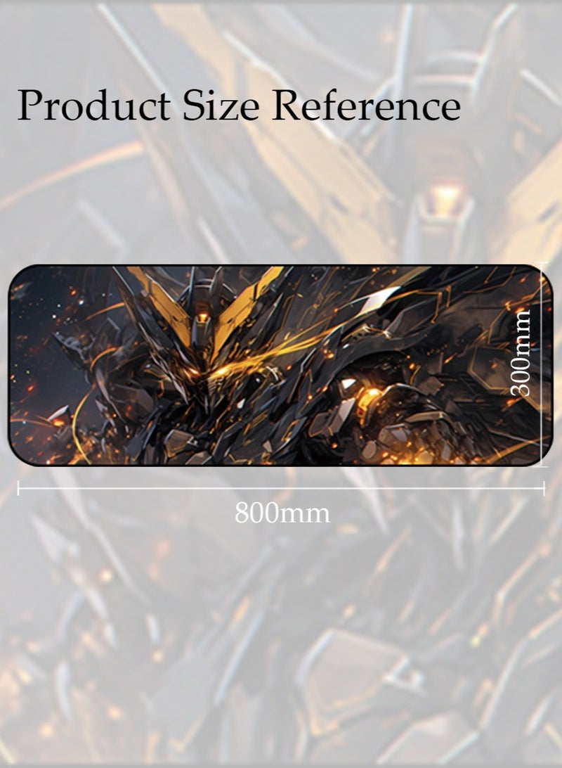 GUNDAM Mouse Pad 800MM*300MM*4MM Full Desk  LOL Jinx Mousepad Extended Large Non-Slip Rubber Base Waterproof Big Keyboard Mat with Stitched Edges for Gaming and Office - Image 2