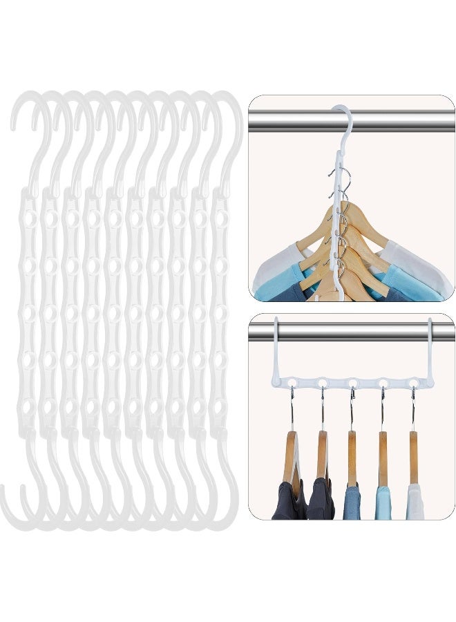 HOUSE DAY White Magic Plastic Hangers Space Saving Organizers and Storage Clothes Hanger Multi Hangers Sturdy Wardrobe Closet for Heavy Clothes, Dorm Room Bedroom Home RV Car Camper Essentials 20 Pack - Image 1
