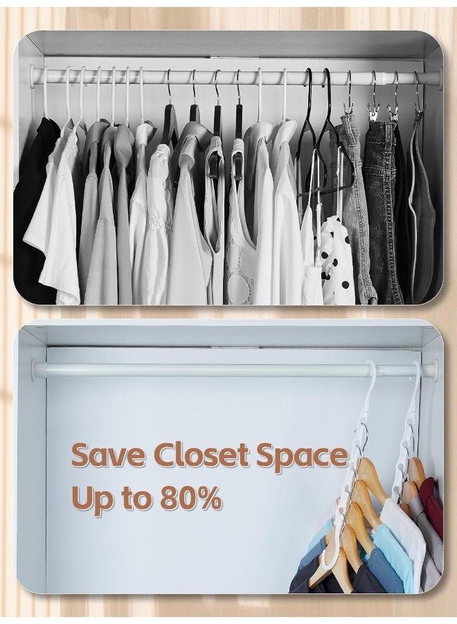 HOUSE DAY White Magic Plastic Hangers Space Saving Organizers and Storage Clothes Hanger Multi Hangers Sturdy Wardrobe Closet for Heavy Clothes, Dorm Room Bedroom Home RV Car Camper Essentials 20 Pack - Image 3