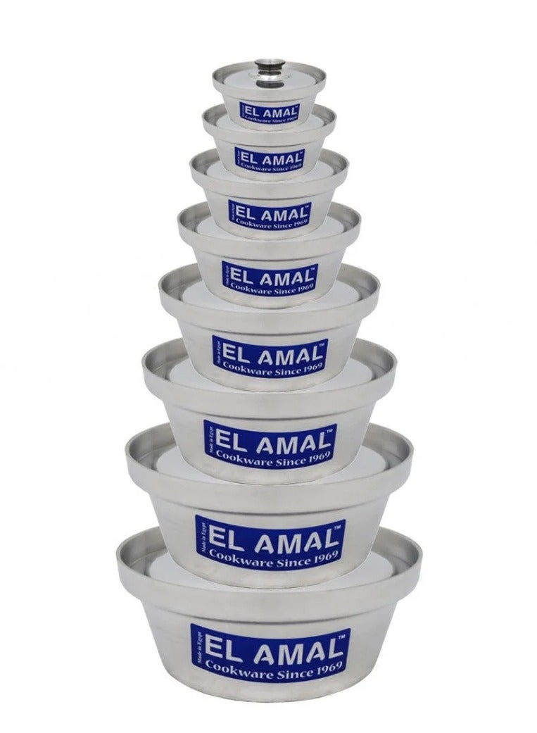 الأمل قدور طقم 8 المونيوم