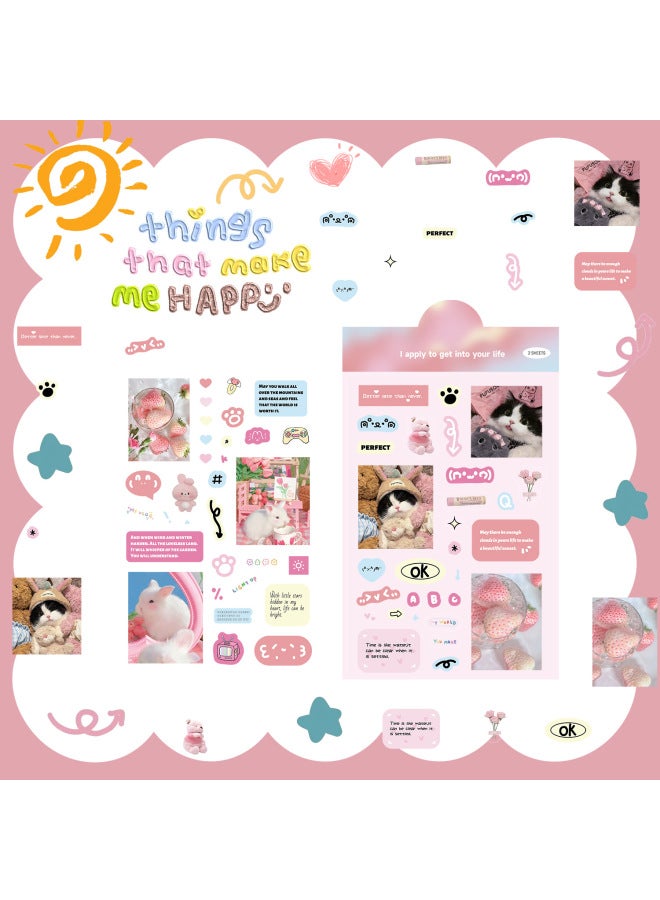 [mini Hand Account Sticker Collection] 2 Sheets/pack Pet Goo Card Cute Sticker Cartoon Cup Flat Sticker
