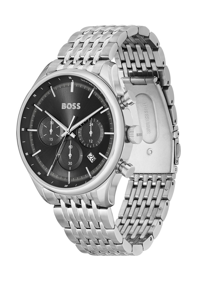 HUGO BOSS Men's Chronograph Round Shape Stainless Steel Wrist Watch 1514082 - 45 Mm - Image 1