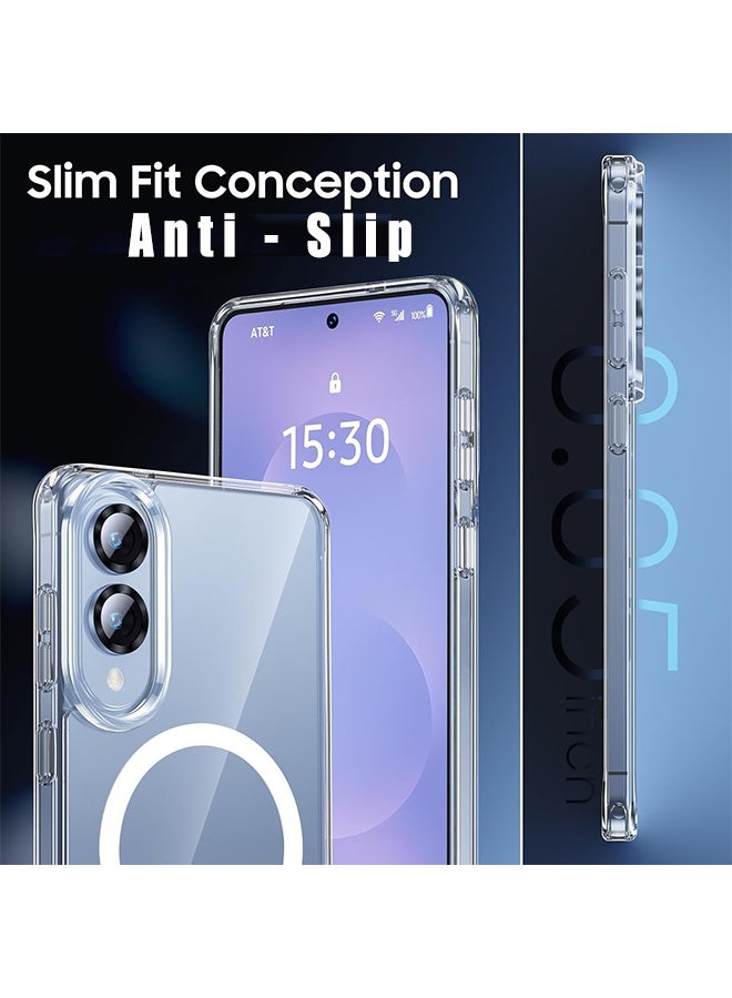 X-level Samsung Galaxy S25 Edge Case with HD Tempered Glass Screen Protector & Camera Protector [Compatible with MagSafe], 4-in-1 Bundle, Rugged Shockproof Cover, Anti-Yellowing Clear Bumper Case, Anti-Scratch & Anti-Fingerprint Design (Clear Magnetic)  - Image 4