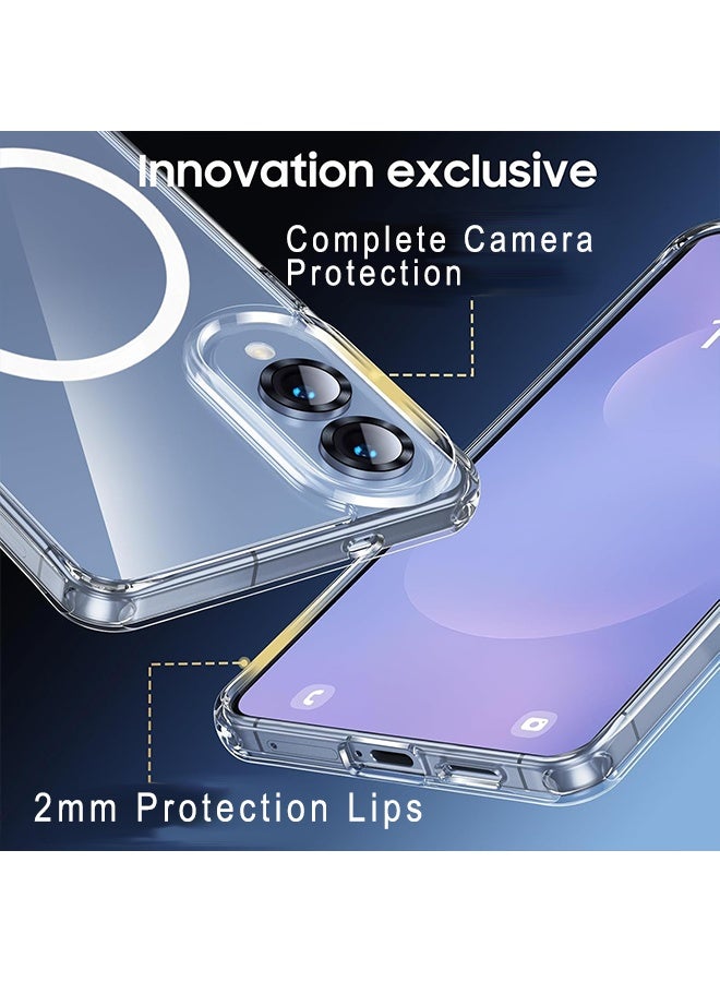 X-level Samsung Galaxy S25 Edge Case with HD Tempered Glass Screen Protector & Camera Protector [Compatible with MagSafe], 4-in-1 Bundle, Rugged Shockproof Cover, Anti-Yellowing Clear Bumper Case, Anti-Scratch & Anti-Fingerprint Design (Clear Magnetic)  - Image 5