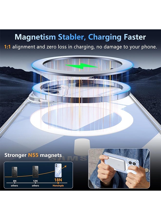 X-level Samsung Galaxy S25 Edge Case with HD Tempered Glass Screen Protector & Camera Protector [Compatible with MagSafe], 4-in-1 Bundle, Rugged Shockproof Cover, Anti-Yellowing Clear Bumper Case, Anti-Scratch & Anti-Fingerprint Design (Clear Magnetic)  - Image 3