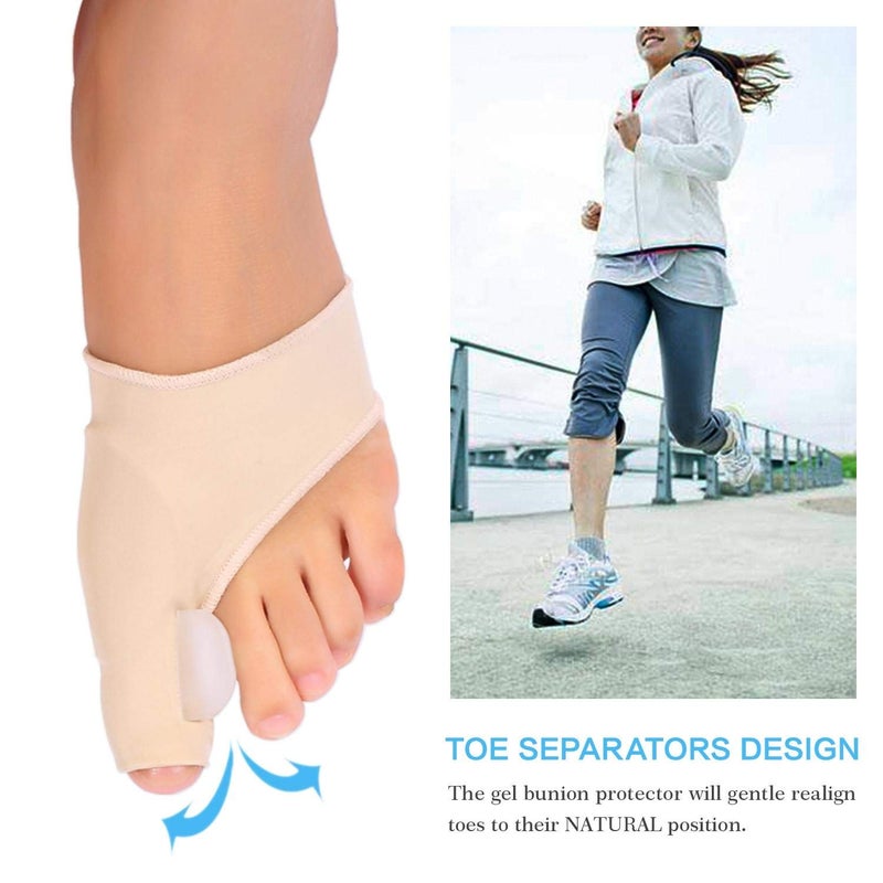 Zetiling 1 Pair Bunion Corrector, Bunion Splint Pads, Splint Orthopedic Foot Protectors Pads Bunion Splints Toe Protector Gel Spandex Toe Spreader Bunion Splint Pads for Hallux Valgus - Image 5