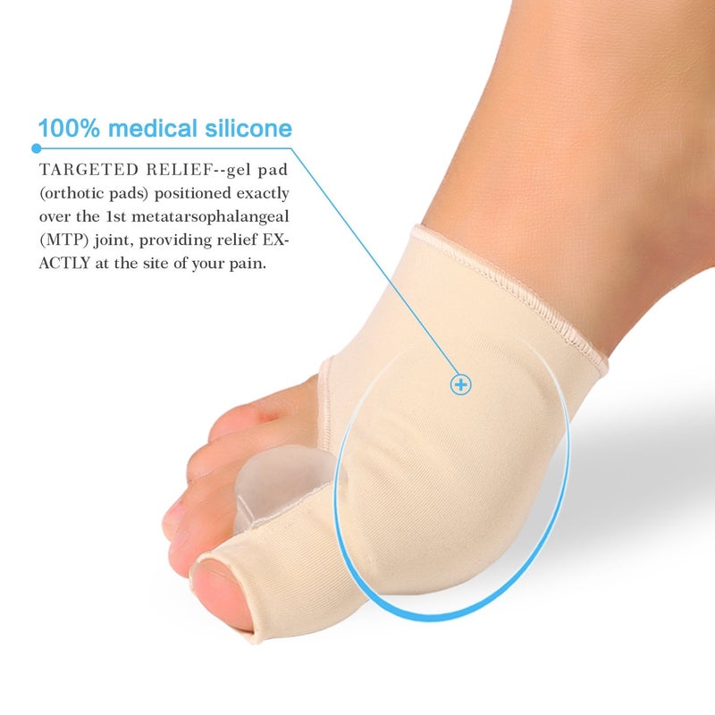 Zetiling 1 Pair Bunion Corrector, Bunion Splint Pads, Splint Orthopedic Foot Protectors Pads Bunion Splints Toe Protector Gel Spandex Toe Spreader Bunion Splint Pads for Hallux Valgus - Image 4