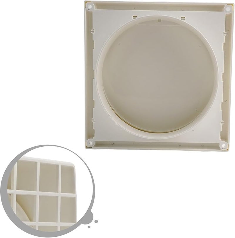 ABS Wall Vent Grille With Valve Weatherproof Exhaust Outlet For Kitchen Bathroom 150MM White - Image 5