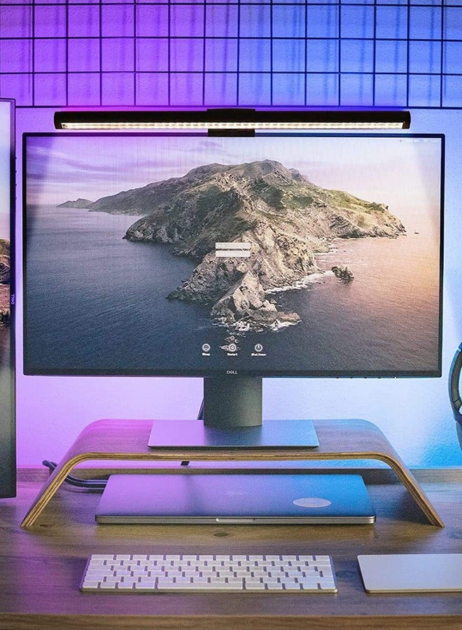 كوزينيست مصباح شاشة كمبيوتر، شريط إضاءة للشاشة لحماية العين، مصباح LED للقراءة مزود بمنفذ USB وتعتيم تلقائي، شريط إضاءة قابل لتعديل السطوع، تحكم باللمس، بدون وهج ويوفر المساحة، مثالي لمكاتب المنزل والعمل - Image 5