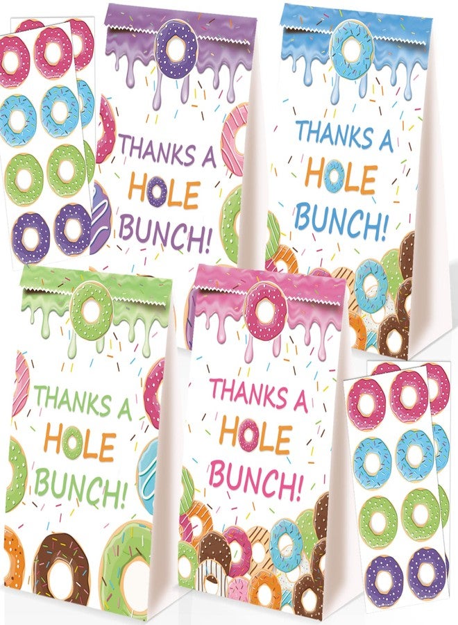 BQC 24Pcs Donut Goody Bags - Thanks A Hole Bunch Theme Party Favors and Decorations - Grow Up Party Supplies for Girls Kids - Image 1