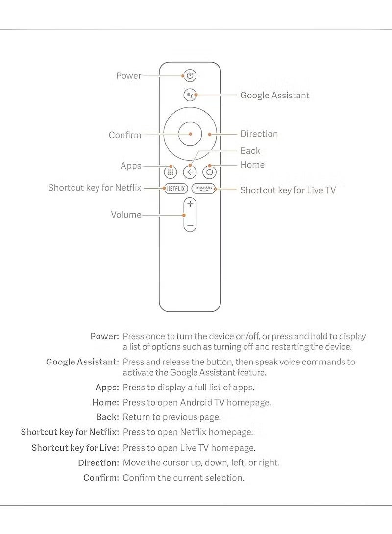 جهاز تحكم عن بعد - جهاز تحكم عن بعد يعمل بنظام الأوامر الصوتية بتقنية البلوتوث لجهاز Mi Box، متوافق مع أجهزة تلفزيون Mi الذكية التي تعمل بنظام Android، بدقة 4K Ultra HD، وMi Stick، مع أزرار Netflix وPrime Video - Image 2