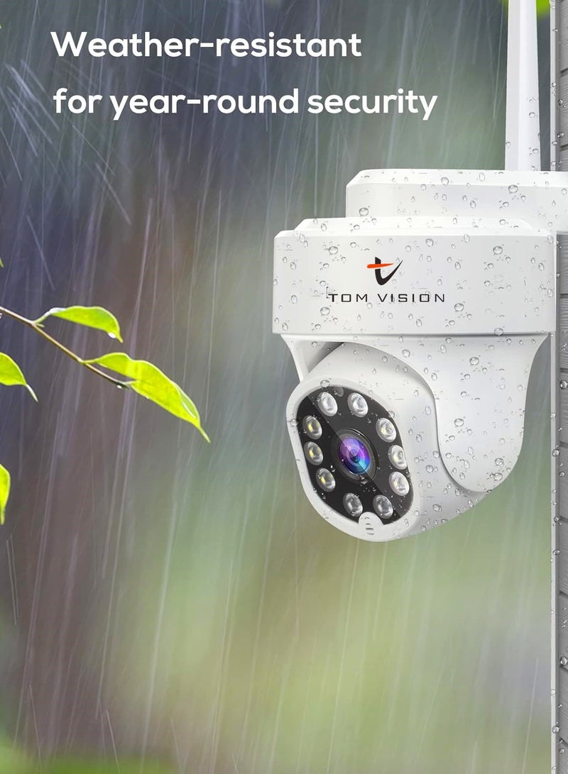 تومفيجن نظام كاميرا أمان PTZ لاسلكية 10 قنوات مع 4 كاميرات أمان خارجية فائقة 5 ميجابكسل مع رؤية 355°، تتبع تلقائي، كشف الإنسان، ضوء كشاف 10CH NVR (مع 1 تيرابايت) - Image 4