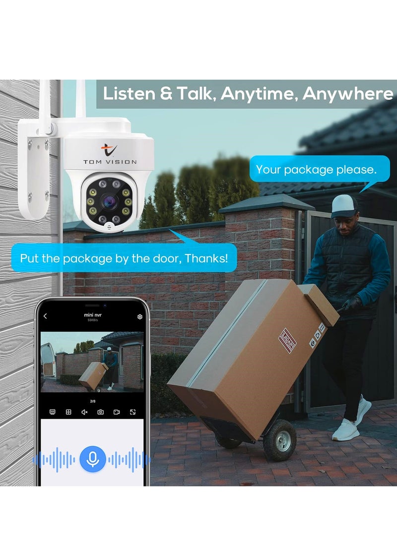 تومفيجن نظام كاميرا أمان PTZ لاسلكية 10 قنوات مع 4 كاميرات أمان خارجية فائقة 5 ميجابكسل مع رؤية 355°، تتبع تلقائي، كشف الإنسان، ضوء كشاف 10CH NVR (مع 1 تيرابايت) - Image 5