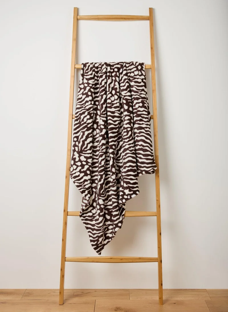 Matalan Brown Zebra Throw