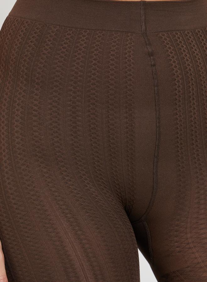 Styli Brown Diamond Pattern Stockings - Image 2